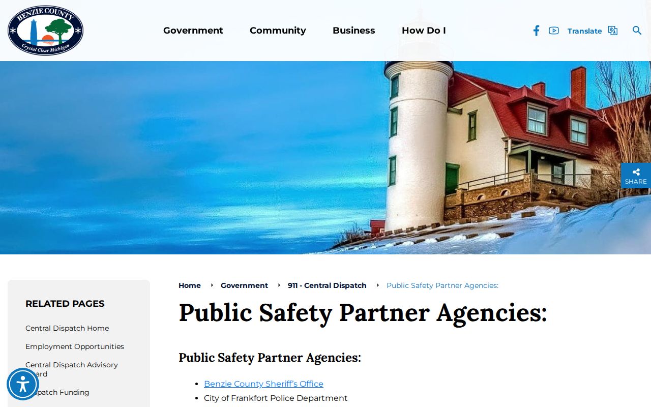 Benzie County arrest agencies listed as public safety partners