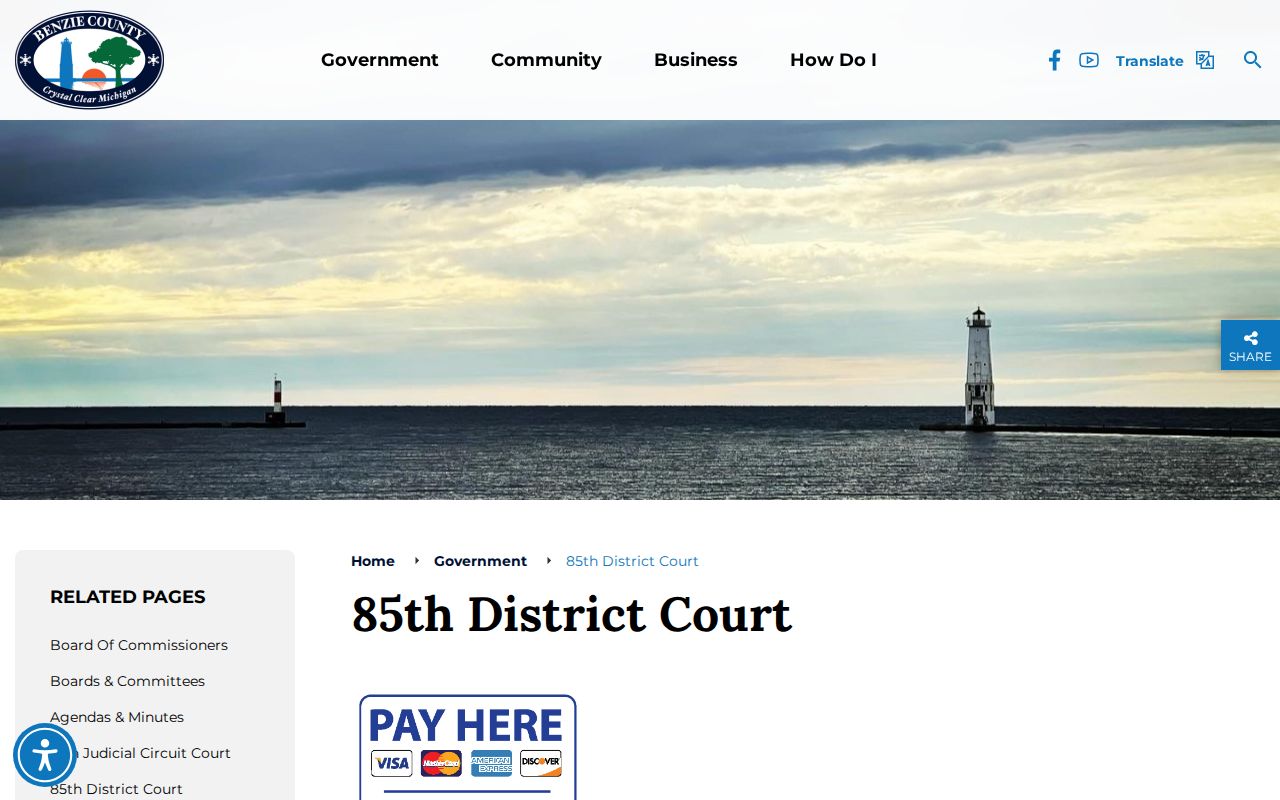 Benzie County criminal case records at the 85th District Court