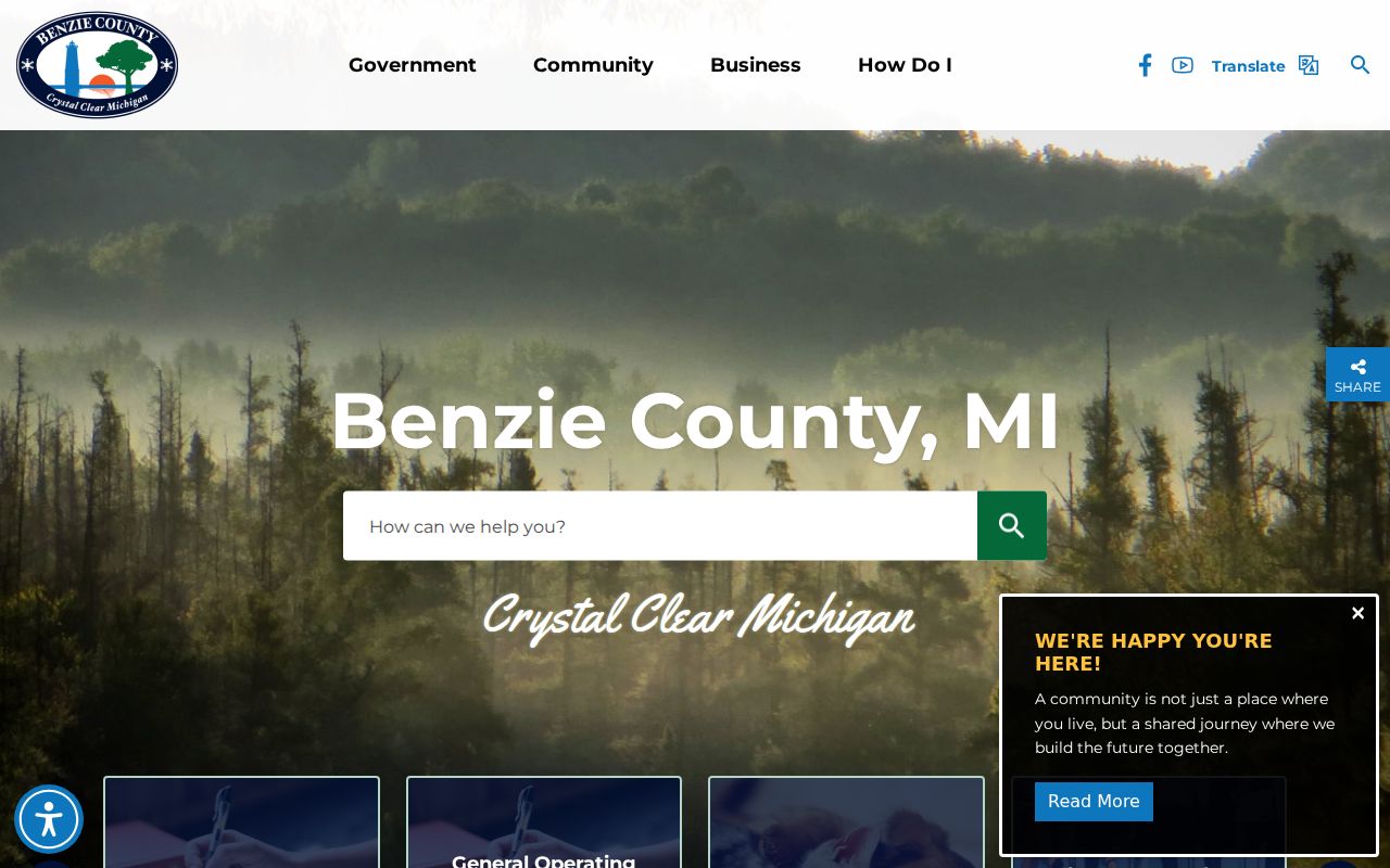 Benzie County criminal history official county government page