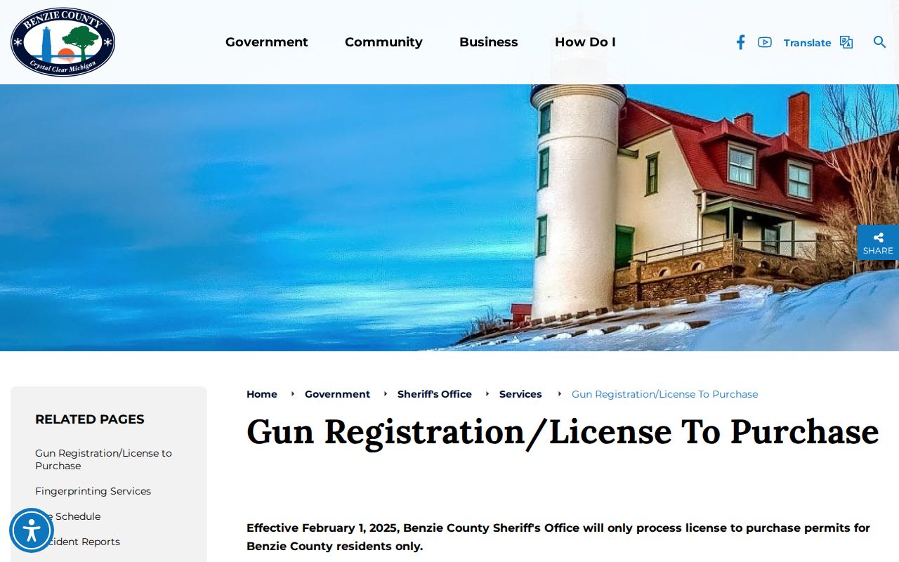 Benzie County criminal record fingerprint service details