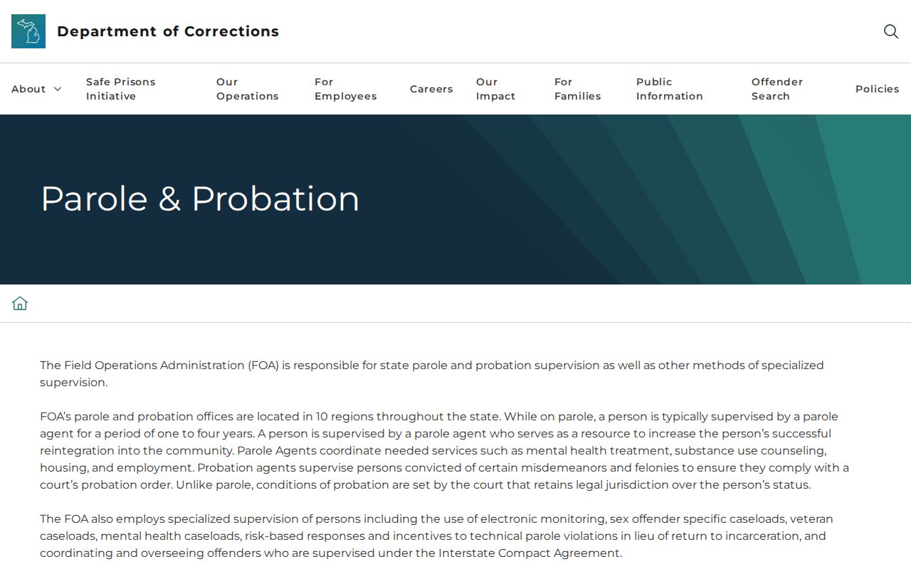 Benzie County criminal records and Michigan probation or parole information